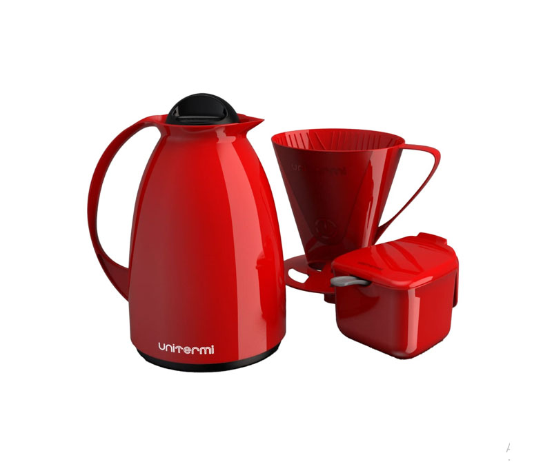 Kit café prático vermelho
