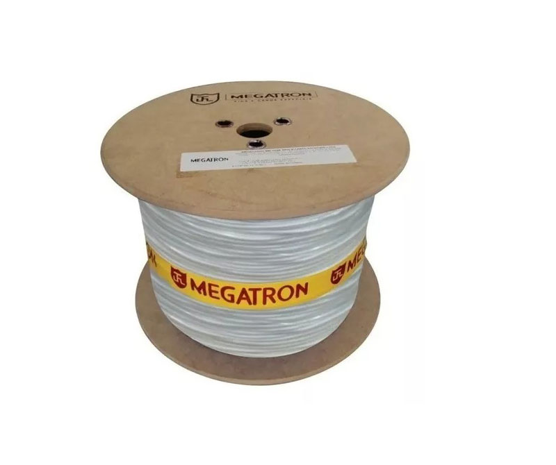 bobina cabo coaxial rg59 malha 67% 300m br - megatron