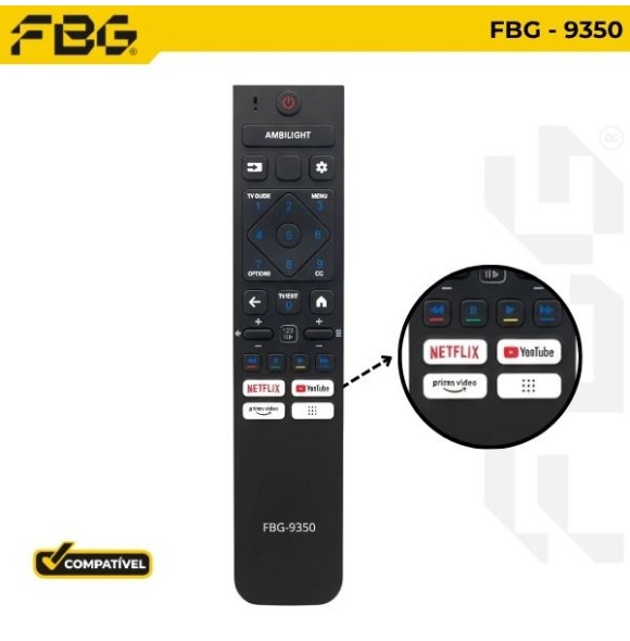 Fbg 9350 controle remoto tv Philips